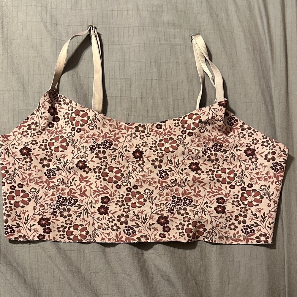 Lucky Brand Floral Bralette - Pink with Burgundy Floral